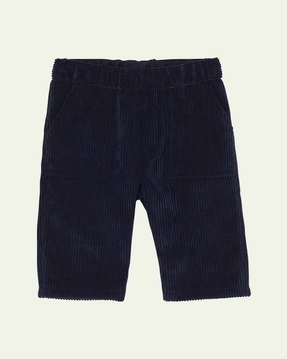 Boy's Logo Patch Corduroy Trousers, Size 6M-3